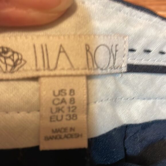 Belted Navy Flat Front Chino Shorts - Picture 3 of 5